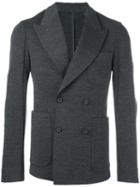 Wooyoungmi Double Breasted Blazer, Men's, Size: 48, Grey, Wool/nylon/spandex/elastane/viscose