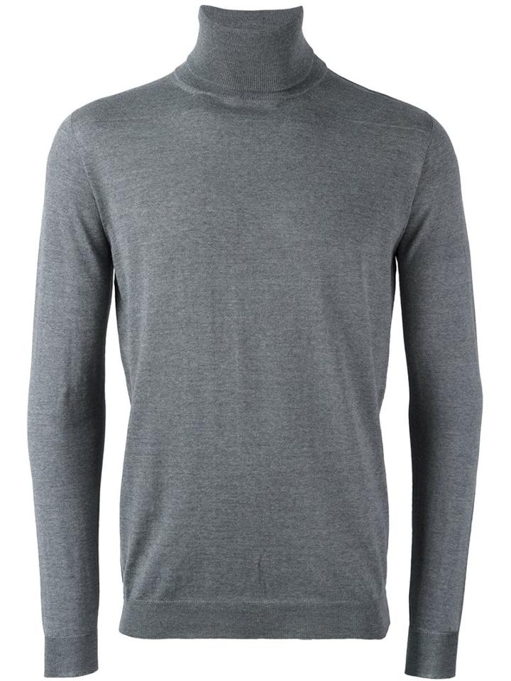 Nuur Roll Neck Jumper, Men's, Size: 48, Grey, Merino