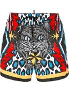 Dsquared2 Tiger Swim Shorts, Men's, Size: 46, Polyester