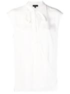 Theory Tie Front Wrap Blouse - White