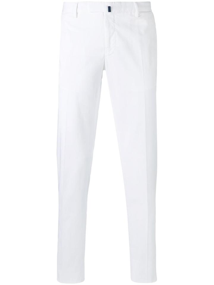 Incotex Tailored Trousers, Men's, Size: 48, White, Cotton/spandex/elastane