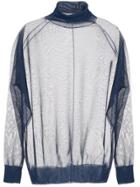 Toga Sheer Roll Neck Sweater - Blue