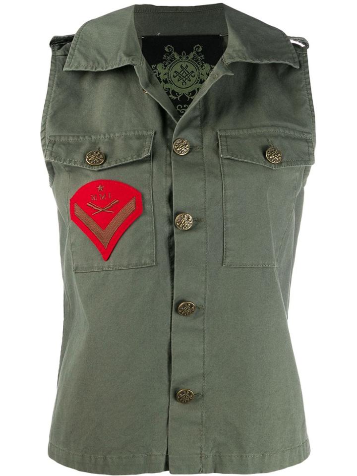 Mr & Mrs Italy Sleeveless Army Jacket - Green