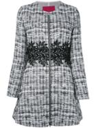 Moncler Gamme Rouge Zipped Tweed Coat, Women's, Size: 2, Black, Silk/cotton/acrylic/other Fibers