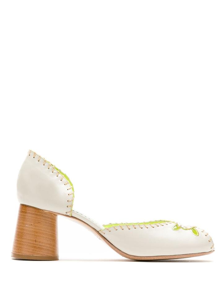 Sarah Chofakian Kada Leather Pumps - White