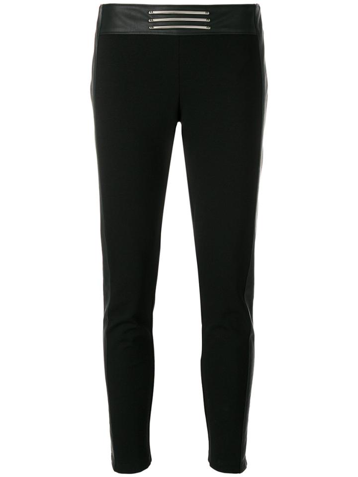 Versace Jeans Logo Plaque Cropped Trousers - Black