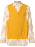 Maison Margiela Vest-embroidered Striped Shirt - Yellow & Orange