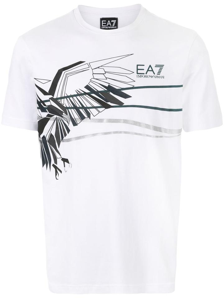 Ea7 Emporio Armani Tshirt Graphic Eagle - White