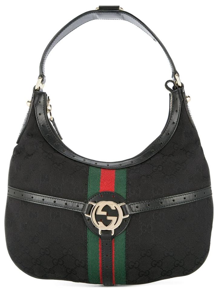 Gucci Vintage Gucci Gg Shelly Line Hand Bag - Black