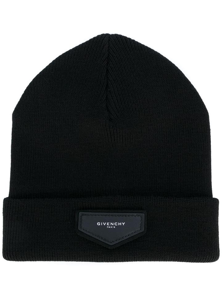 Givenchy - Patch Detail Beanie - Men - Acrylic/wool - One Size, Black, Acrylic/wool