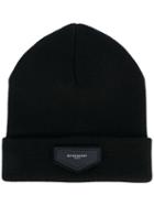 Givenchy - Patch Detail Beanie - Men - Acrylic/wool - One Size, Black, Acrylic/wool