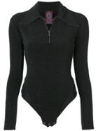 John Galliano Vintage Polo Zipped Bodysuit - Black
