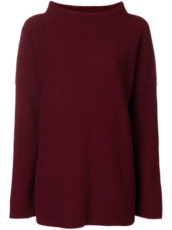 Daniela Gregis Slouchy Boat Neck Sweater - Red
