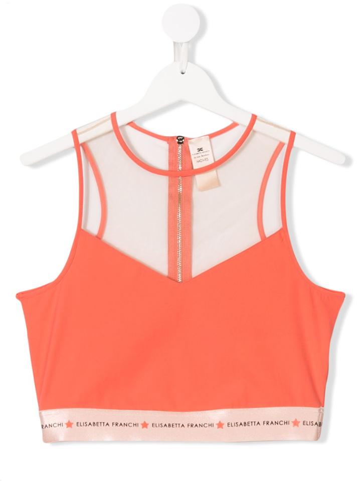 Elisabetta Franchi La Mia Bambina Teen Cropped Tank Top - Pink &