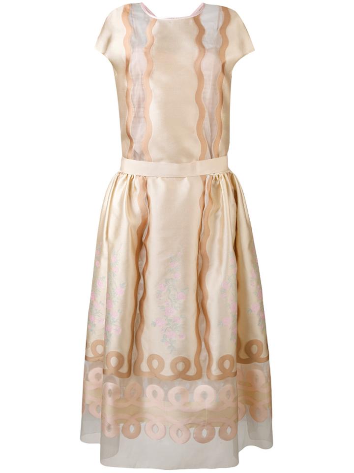 Fendi Panel Empire Dress - Nude & Neutrals