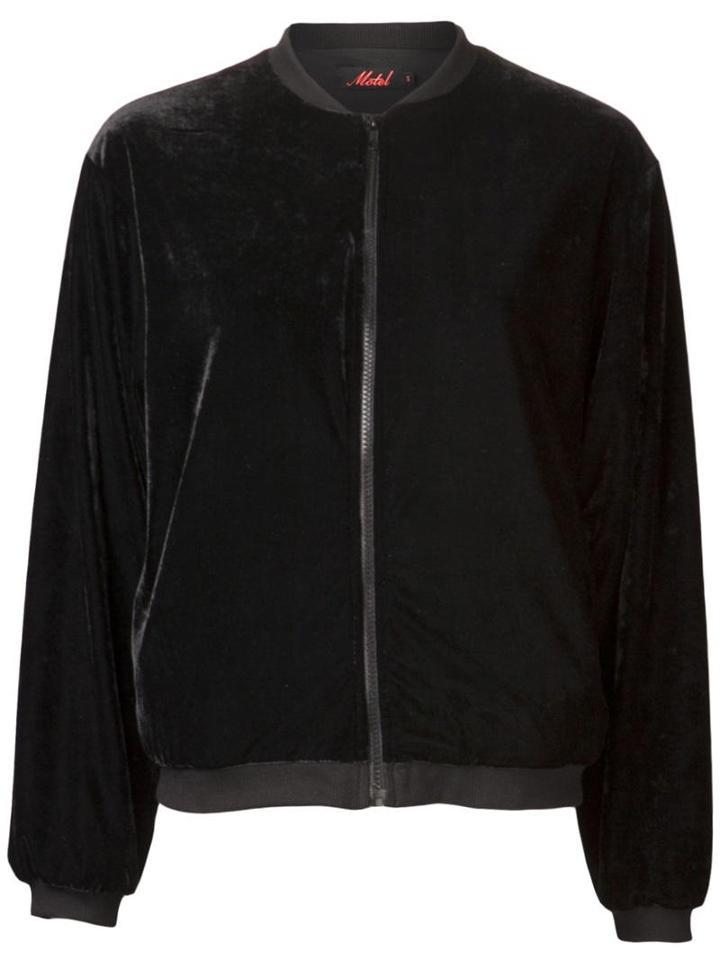 Motel Rocks Velvet Bomber Jacket