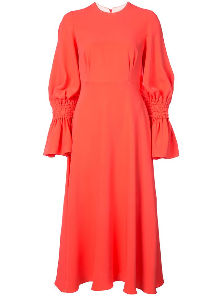 Roksanda Ruched Cuff Dress - Pink & Purple