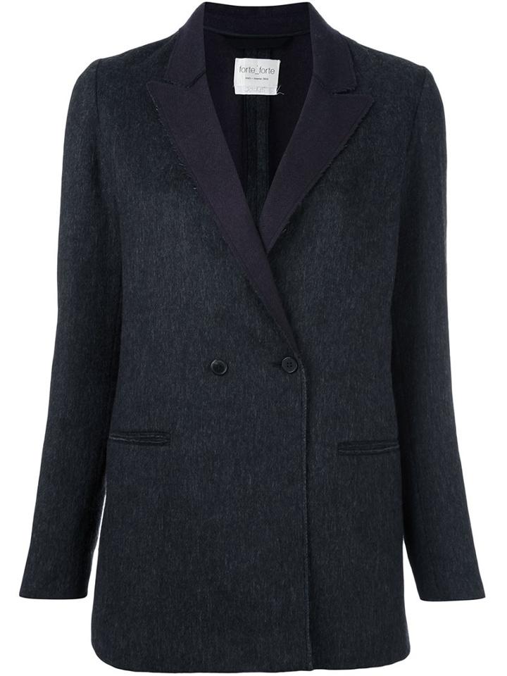Forte Forte Double Breasted Blazer, Women's, Size: 1, Grey, Cupro/viscose/alpaca/polyimide