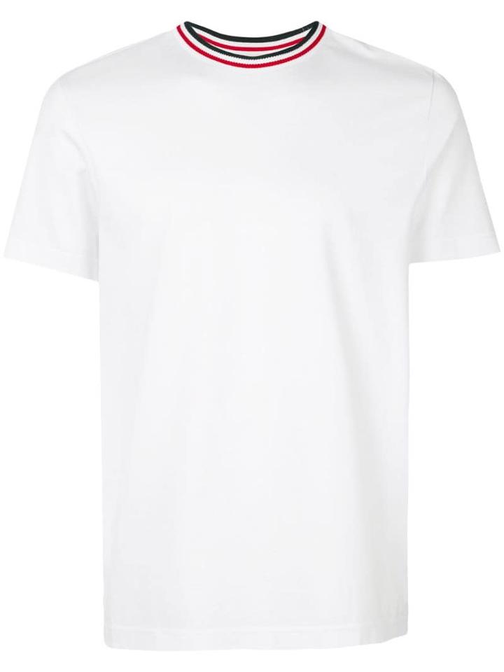Moncler Striped Collar T-shirt - White