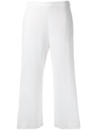 Fabiana Filippi Soft Wide Leg Cropped Trousers, Women's, Size: 42, White, Spandex/elastane/acetate/viscose