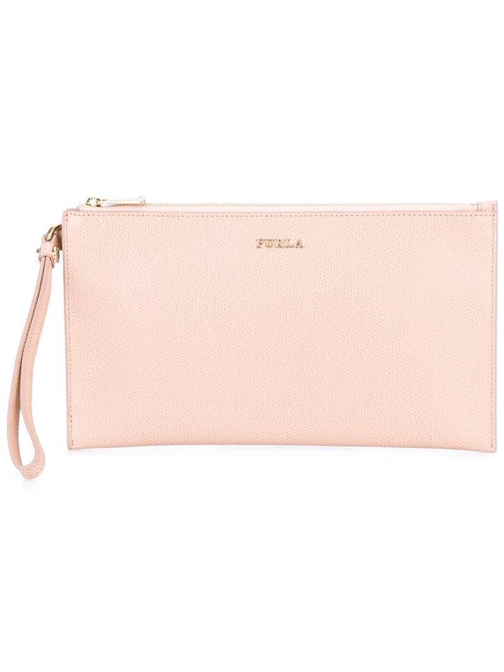 Furla 'babylon' Clutch, Women's, Pink/purple, Leather/viscose/nylon