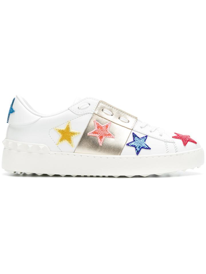 Valentino Star Embellished Sneakers - White