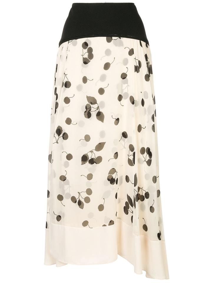 3.1 Phillip Lim Cerise Print Maxi Skirt - White