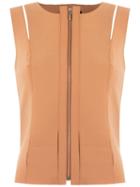 Gloria Coelho - Cut Out Top - Women - Elastodiene/polyamide - 42, Orange, Elastodiene/polyamide