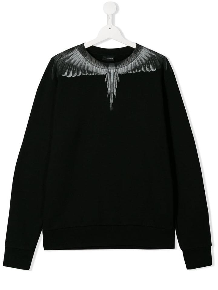 Marcelo Burlon County Of Milan Kids Wing Print Sweatshirt - Black