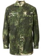 11 By Boris Bidjan Saberi Washed Camouflage Print Jacket, Men's, Size: Large, Green, Cotton/spandex/elastane