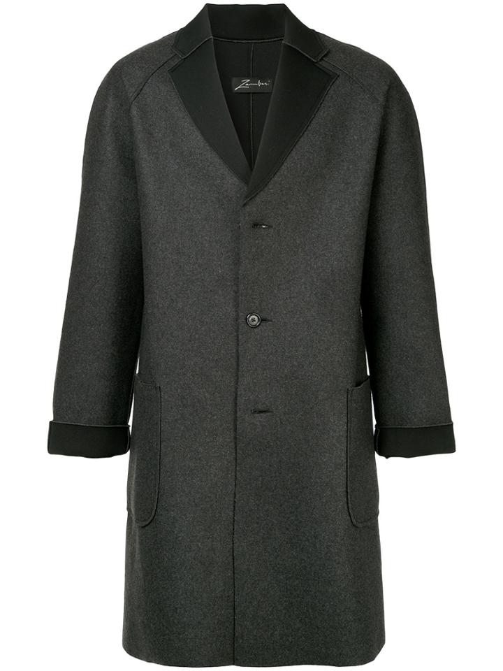 Zambesi Oversized Raw Edge Coat - Grey