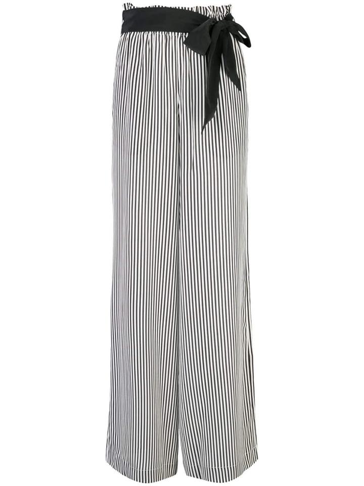 Asceno Striped Wide Leg Trousers - White