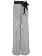 Asceno Striped Wide Leg Trousers - White