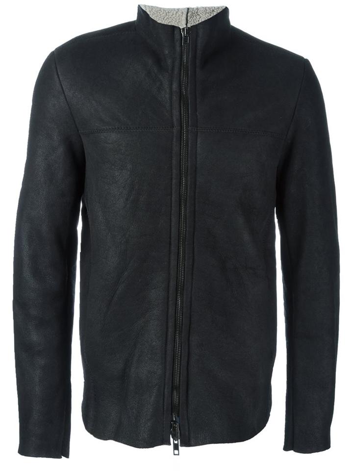 Salvatore Santoro Zipped Jacket, Men's, Size: 54, Black, Sheep Skin/shearling