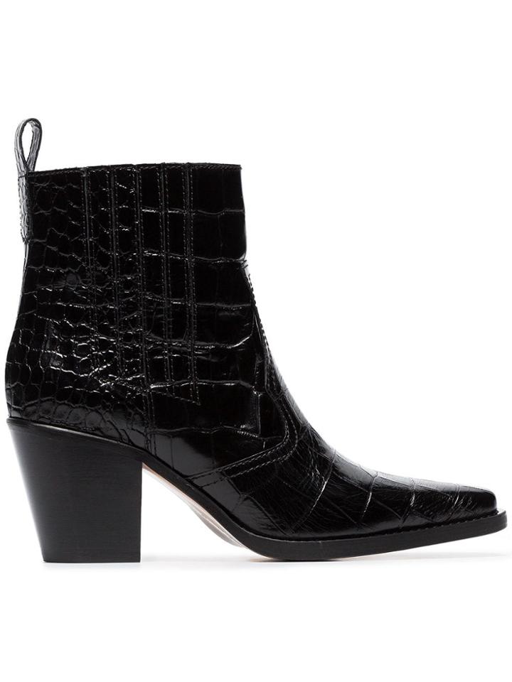 Ganni Gnni Callie 70 Hh Bt Lthr - Black