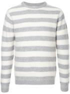 Estnation Striped Crew Neck Jumper - Grey
