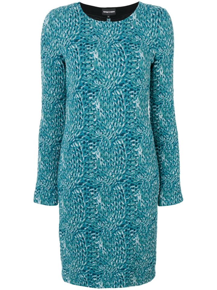 Emporio Armani Cable Knit Dress - Blue