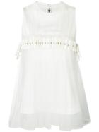 Comme Des Garçons Noir Kei Ninomiya Pleated Tulle Overlay Top - White