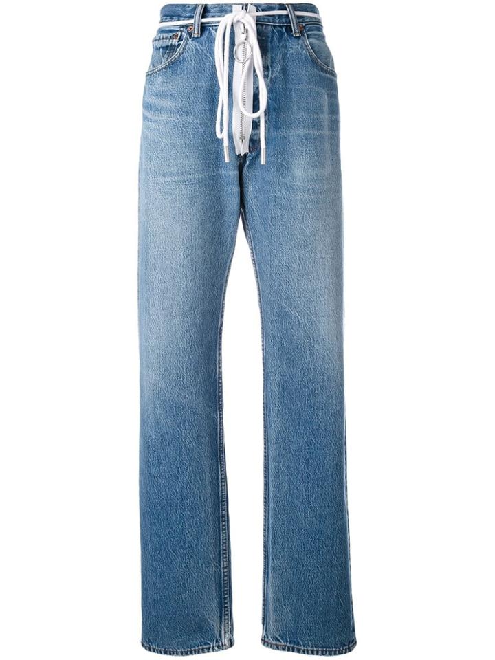 Off-white Zip Detail Levi Jeans - Blue