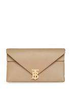 Burberry Small Leather Tb Envelope Clutch - Neutrals