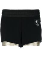 Plein Sport - Layered Running Shorts - Women - Cotton/polyester/spandex/elastane - Xs, Black