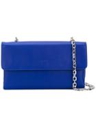 Casadei - Logo Embossed Shoulder Bag - Women - Nappa Leather/satin - One Size, Blue, Nappa Leather/satin