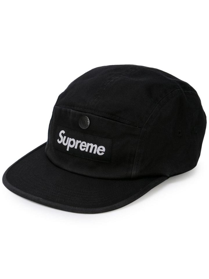 Supreme Snap Button Camp Cap - Black