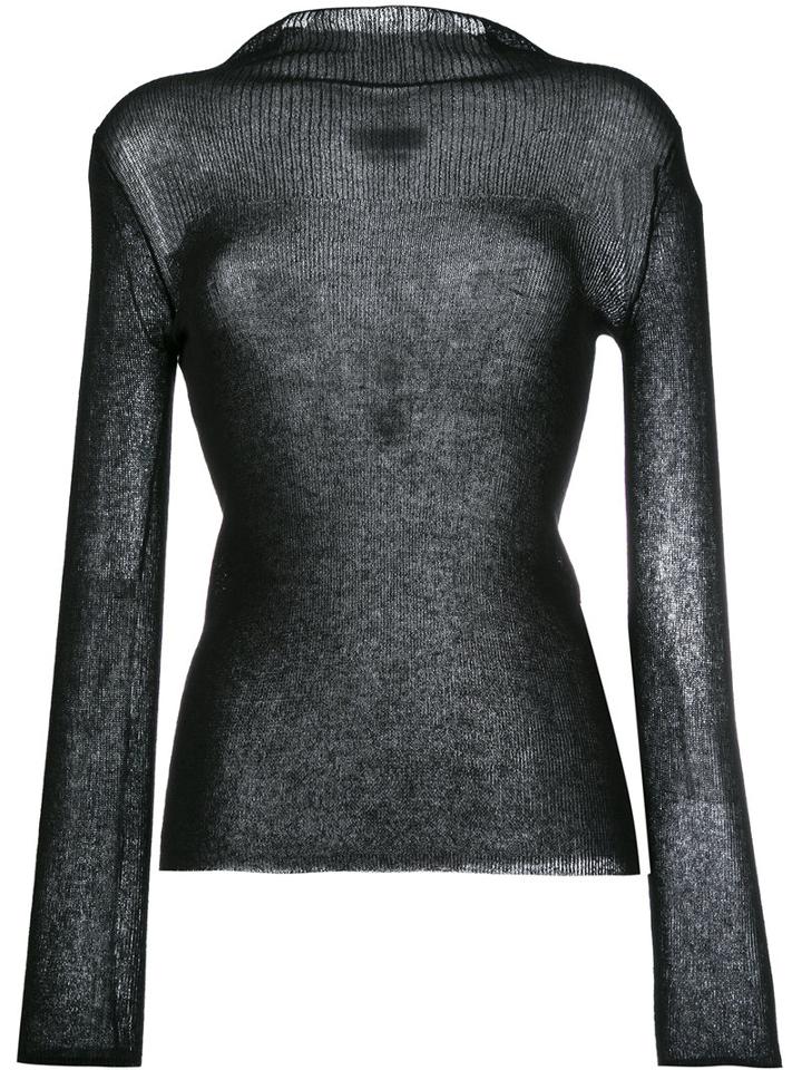 Isabel Marant Sheer Knitted Top, Women's, Size: 38, Black, Cotton/polyamide