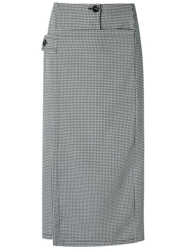 Reinaldo Lourenço - Pied De Poule Skirt - Women - Polyester - 42, Black, Polyester