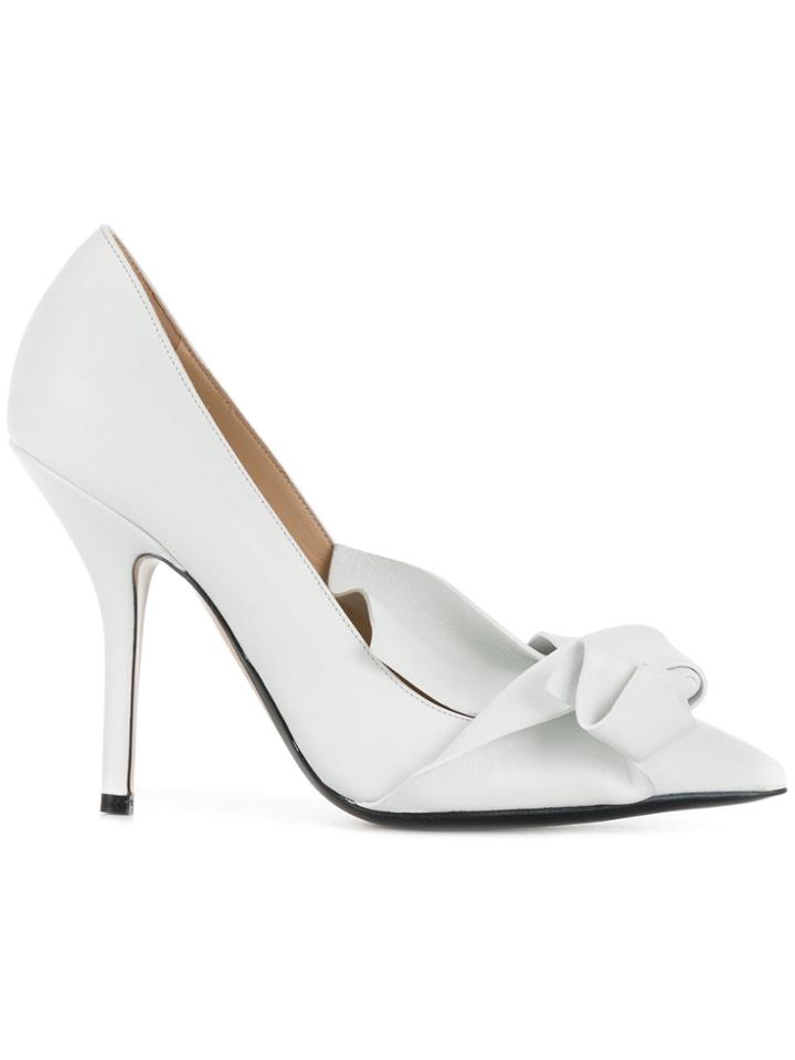 No21 Abstract Bow Stiletto Pumps - White