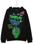 Young Versace Graphic Print Hoodie - Black