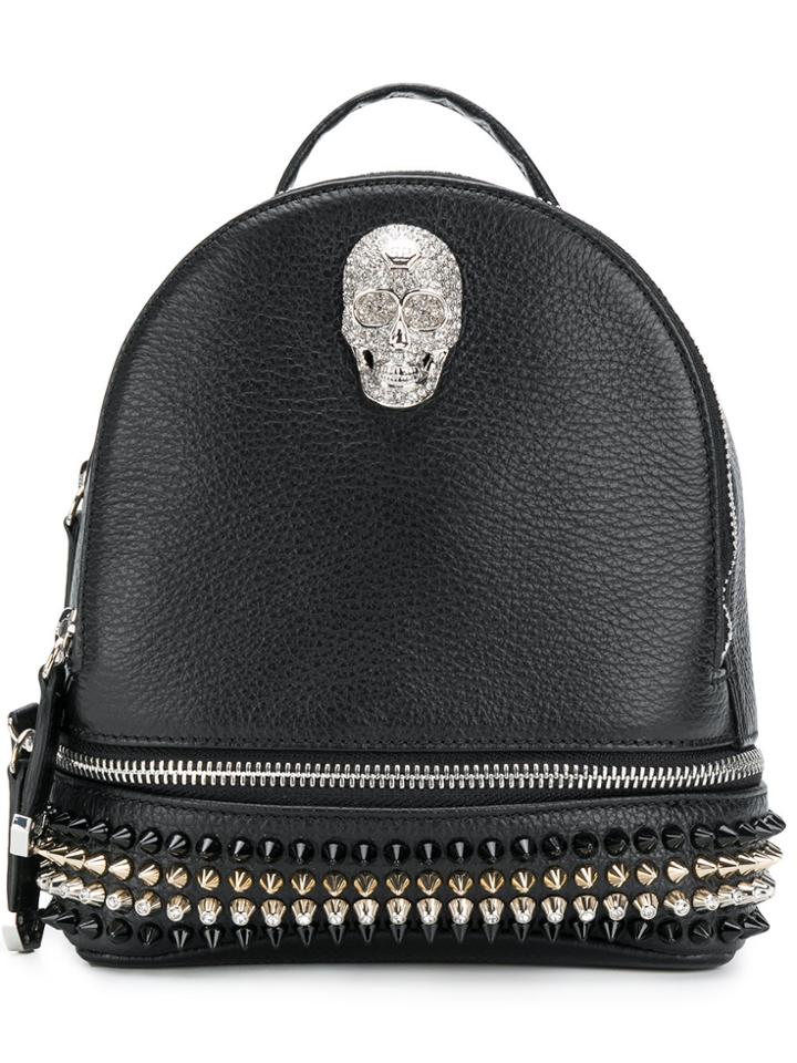 Philipp Plein Studded Skull Detail Backpack - Black