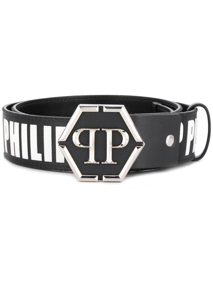 Philipp Plein Black Logo Belt