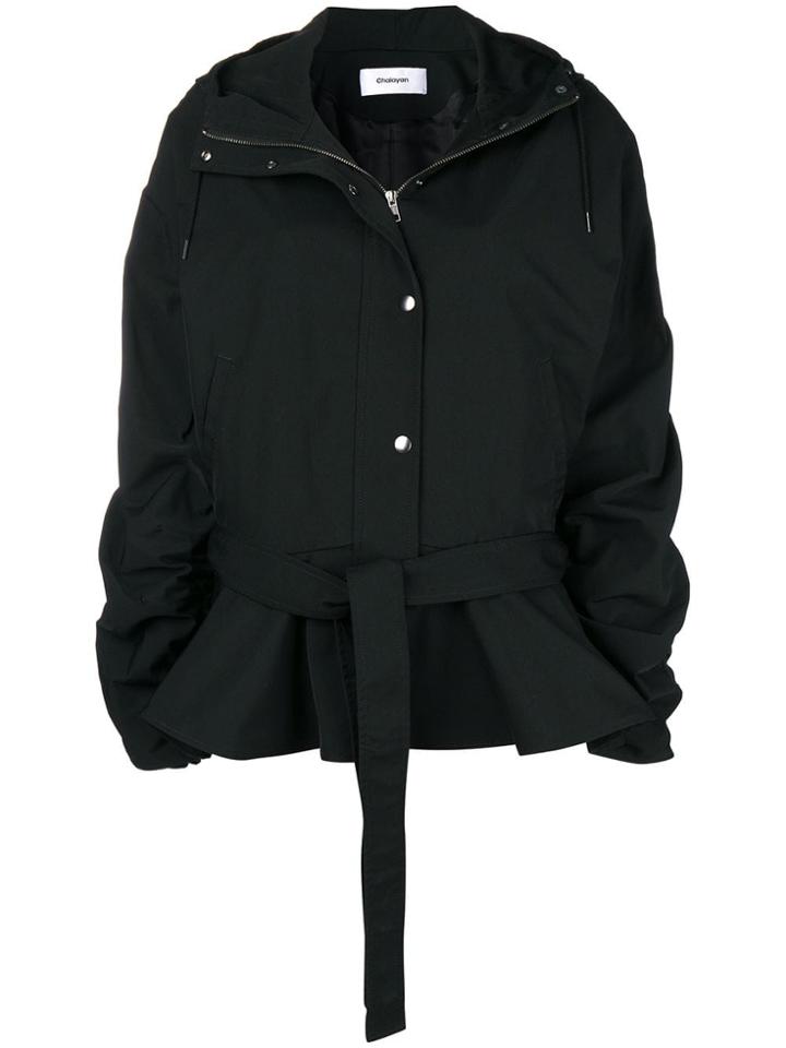Chalayan Peplum Hoodie Jacket - Black